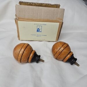 Pottery Barn Kids Turned Wood Curtain Rod Finials
